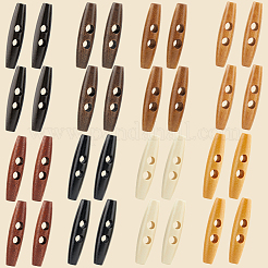 32 шт. 8-х цветные деревянные пуговицы с 2 отверстиями&nbsp;DIY-GF0011-42B