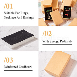 Прямоугольная картонная бумажная шкатулка для драгоценностей CON-TAC0015-01C