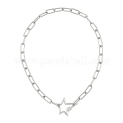 Colliers à chaîne trombone en acier inoxydable 304&nbsp;NJEW-JN06369-01