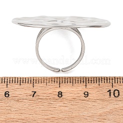 女性用304ステンレススチールカフオープンリング  オーバル  ステンレス鋼色  17mm&nbsp;RJEW-C162-01B-P