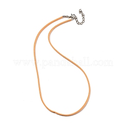 Изготовление плоского шнура из искусственной замши с застежками-лобстерами из сплава и цепочками с железными концами NJEW-Q031-02A