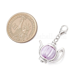 Подвеска для чайника из искусственного акрилового жемчуга и тибетского серебряного сплава HJEW-JM03980