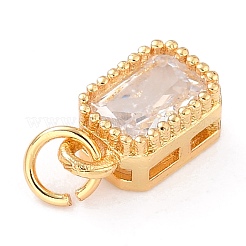 Véritables breloques en zircone cubique incrustée de laiton plaqué 18k or véritable&nbsp;X-ZIRC-L100-075G-03