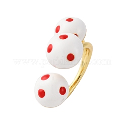 Anillos de puño abiertos de latón esmaltado para mujer&nbsp;RJEW-U057-23G