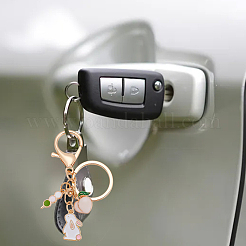 5 шт. 5-х стильный эмалированный брелок-подвеска в виде кролика с подвеской в виде сакуры и облака KEYC-DR0001-11