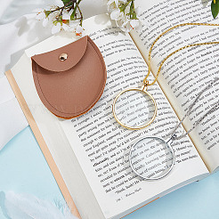 2 шт. плоское круглое стеклянное увеличительное ожерелье с подвеской&nbsp;TOOL-DR0001-12