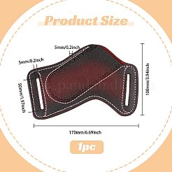 ベルトループ付きの革製ナイフシース  ココナッツブラウン  100x170x5mm  穴：50x5mm&nbsp;AJEW-WH0410-491