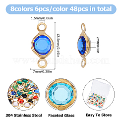 48 pz 8 colori acciaio inossidabile 304 con ciondoli con connettore in vetro&nbsp;STAS-HS0001-69