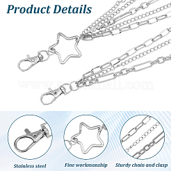 Ремни из сплава многослойные цепные для брюк&nbsp;AJEW-WH20018-134