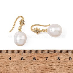 Natürliche Barockperle Keshi Perle baumeln Ohrringe&nbsp;EJEW-JE07112