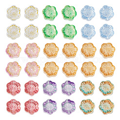 120 шт. двухцветных прозрачных гальванизированных стеклянных бусин GLAA-TA0001-31