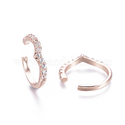 Orecchini a polsino in zircone chiaro con micro pavè di ottone&nbsp;EJEW-I249-05RG