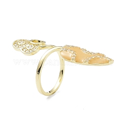 Латунные кольца для ногтей с микропаве и кубическим цирконием&nbsp;RJEW-D115-03G-A