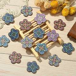 30шт 5 цвета подвески из натуральной липы с принтом&nbsp;WOOD-CJ0001-86