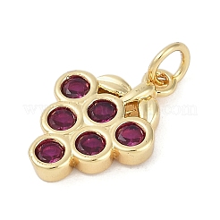 Cremagliera placcatura micro ottone spianare pendenti zirconi&nbsp;KK-H509-16G