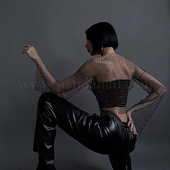 Chaînes de corps en polyester et strass&nbsp;WG96638-10