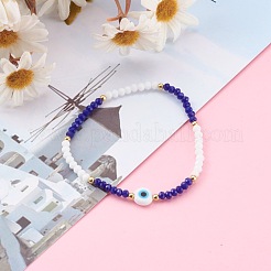 Граненый стеклянные вышитый бисером браслеты простирания&nbsp;BJEW-JB05985-02