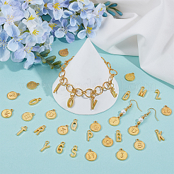 4 sac de 2 pendentifs de style tibétain en alliage de zinc avec 26 lettres&nbsp;FIND-SC0017-57G