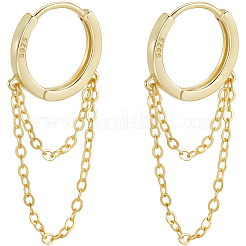 1 пара 925 серег-колец из стерлингового серебра EJEW-BBC0002-04G