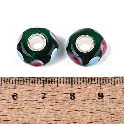Perles européennes artisanales en verre filé à la main&nbsp;LAMP-Q042-02C