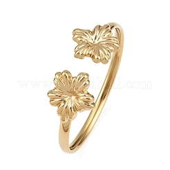 Браслеты-манжеты из нержавеющей стали 304 для женщин&nbsp;BJEW-A147-01A-G