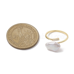 Овальные кольца на палец с натуральным жемчугом RJEW-P113-14G