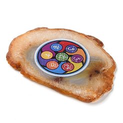 Печатный орнамент из кусочков натурального агата&nbsp;DJEW-M011-02F