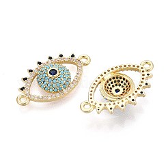 Подвески-соединители из латунного микропаве с небесно-голубым кубическим цирконием&nbsp;KK-N284-01G