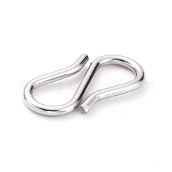 変色しない304ステンレススチールのS字フック留め具  ステンレス鋼色  7x13x1mm&nbsp;STAS-J032-35