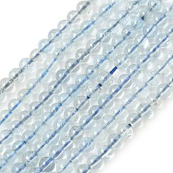 Природные Аквамарин бисер нитей G-P576-4mm-01B