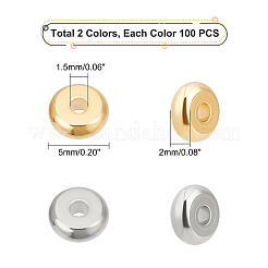200 pz 2 colori perline distanziatrici in acciaio inossidabile 304&nbsp;STAS-DC0005-66