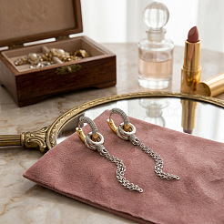 Pendientes de aro con borla y cadena de latón con micro circonitas cúbicas para mujer.&nbsp;WGBBBBD-02