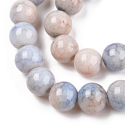 Brins de perles rondes en verre craquelé opaque&nbsp;X-GLAA-T031-01B