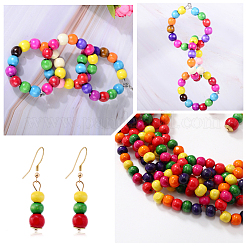 800 шт. 3 стиля крашеных бусин из натурального дерева&nbsp;WOOD-PA0001-23