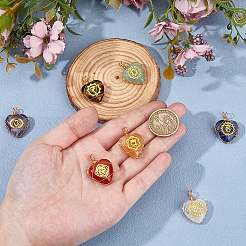 7 шт. 7 стиля подвески в форме сердца из натурального тигрового глаза&nbsp;PALLOY-FH00093