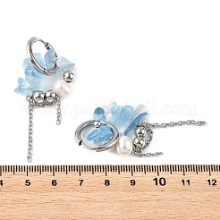 Ohrhänger mit natürlichen Aquamarin-Splittern&nbsp;EJEW-TA00817-03