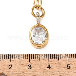 Collares con colgante geométrico de acero inoxidable 304 con circonitas cúbicas transparentes para mujer.&nbsp;SA-CBA8C9C-11B-G