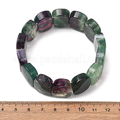 Bracelets extensibles en perles ovales d'agate naturelle veinée de dragon (teinte et chauffée) pour femmes et hommes&nbsp;GG-CBA9ACE-A14