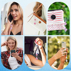 9 шт. 3-х цветные акриловые ремешки для мобильных телефонов HJEW-GO00075