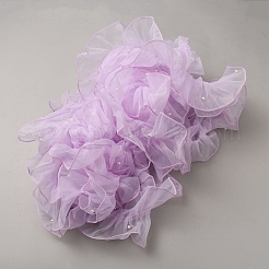 Лента из плиссированного кружева из органзы длиной 5 ярд с искусственным жемчугом&nbsp;OCOR-WH20027-03A