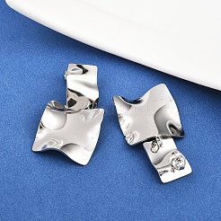 Квадратные серьги-гвоздики из нержавеющей стали 304 EJEW-K268-79A-P