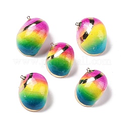 Покрашенные брызги естественные спиральные подвески раковины SSHEL-C011-03