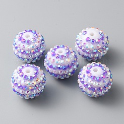 Бусины со стразами из смолы&nbsp;RESI-TAC0004-28O