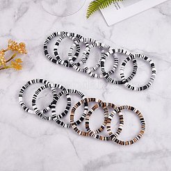 Набор эластичных браслетов ручной работы из полимерной глины Heishi Surfer BJEW-SW00099-07