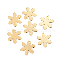 ステンレスペンダント201個  花  24KGP本金メッキ  17x15x0.8mm  穴：1.5mm&nbsp;X-STAS-K217-14G