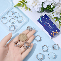 16 stücke 4 arten 304 edelstahl ovsl manschette ring komponenten&nbsp;RJEW-SC0001-38