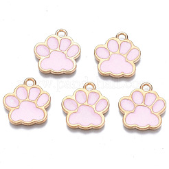 合金エナメルチャーム  カドミウムフリー＆鉛フリー  犬の足跡  ミックスカラー  17.5x16x1.5mm  穴：2mm&nbsp;X-ENAM-T016-22LG-RS