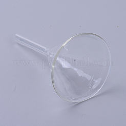 Tolva de embudo de vidrio transparente&nbsp;AJEW-WH0104-45E