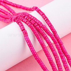 Синтетических нитей бирюзовые бусы&nbsp;TURQ-G110-4x2mm-04