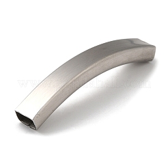 変色しない304ステンレススチールチューブビーズ  カーブチューブ  ステンレス鋼色  41x7.5x4mm  穴：6.5x3mm&nbsp;STAS-Z045-05B-P